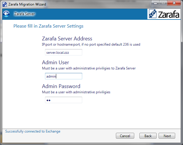 Zarafa Server configuration