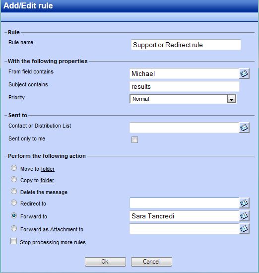 “Forward and redirect rules in WebAccess”