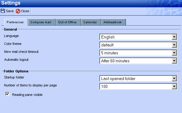 Settings: Preferences