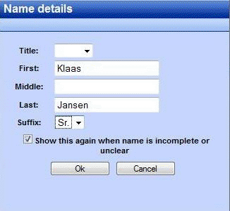 Name details dialog